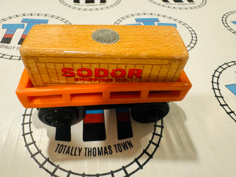 Cargo Car Orange with Tan Cargo Wooden - Used