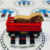 BRIO Red Cattle Wagon with Horse Wooden - Used