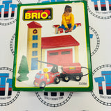 BRIO Fire Station Set 33584 Wooden Missing 1 Car - In Box