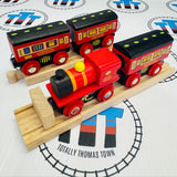 Sleeper Train with Track and Buffer BIGJIGS Rail Wooden - New in Box