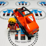 Orange Car with Figure Generic Brand Wooden - Used