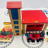 BRIO Fire Station Set 33584 Wooden Missing 1 Car - In Box