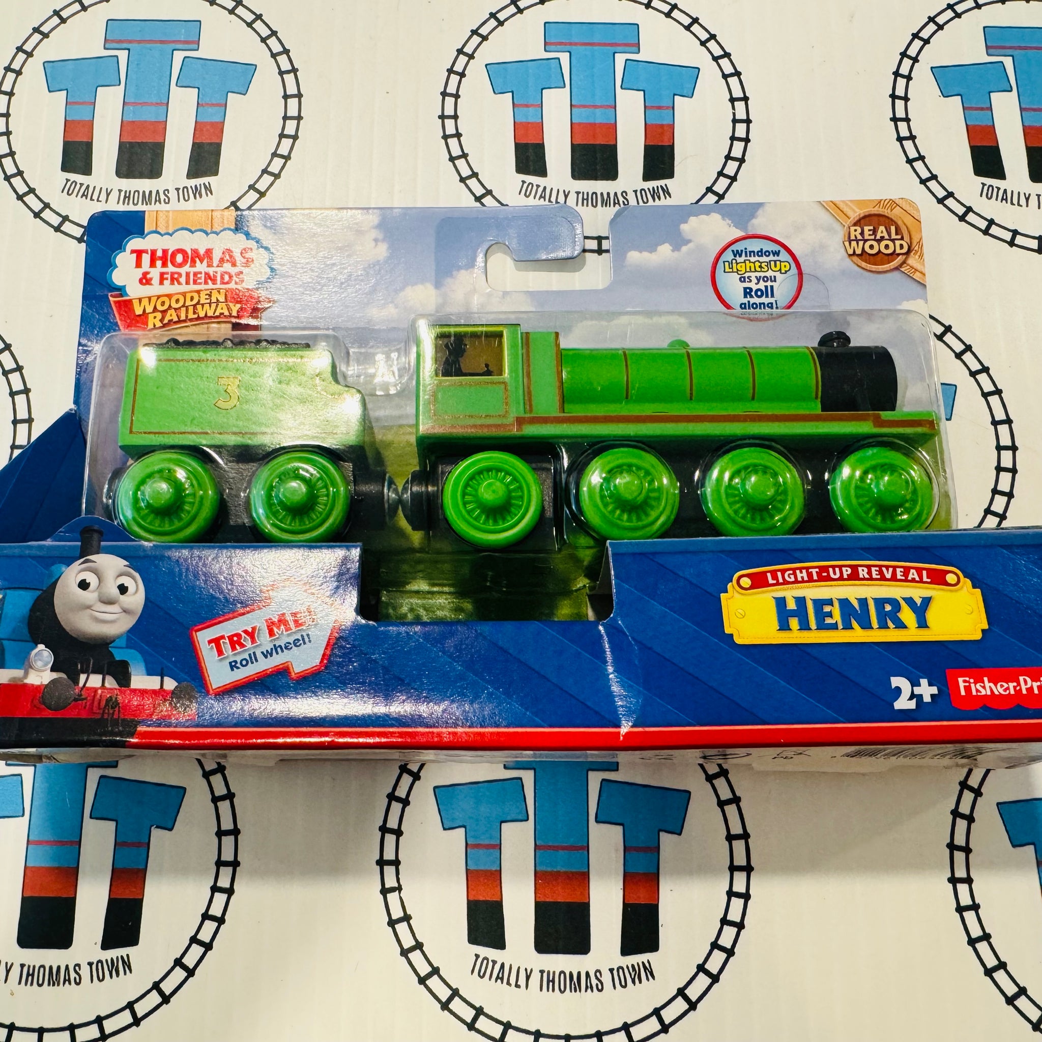 Fisher Price Thomas shops Train Wooden Light Up Reveal Henry!