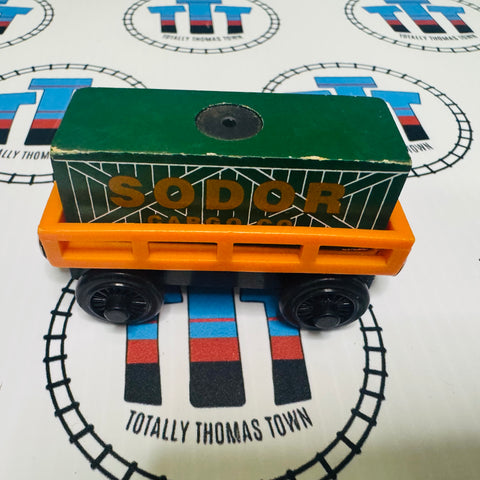 Cargo Car Orange with Green Cargo Rare Good Condition Wooden - Used