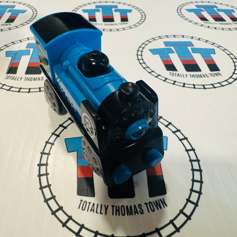 Battery Hape Blue Train - Moves Forwards and Backwards Wooden - Used