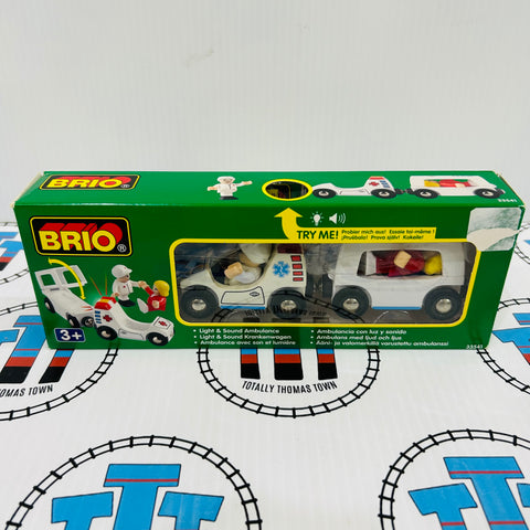 BRIO 33551 Light & Sound Ambulance Wooden - New