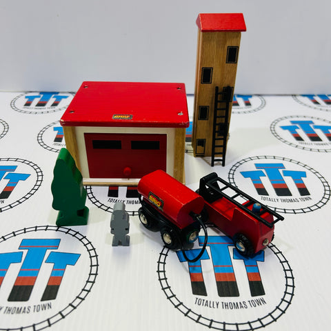 BRIO Fire Station Set 33584 Vintage Wooden - Used