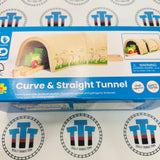 Curve and Straight Tunnel (Steam Bent Ply Tunnel) BIGJIGS Rail Wooden - New in Box