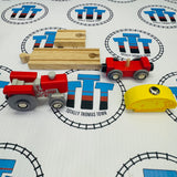 Red Tractor and Wagon with Track BIGJIGS Rail Wooden - New in Box