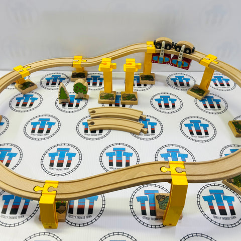 BRIO Sky Train Set (33925) with Extra Risers Wooden - Used