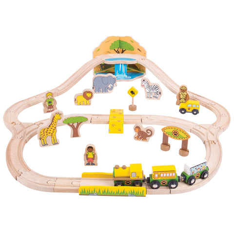 Safari Train Set BIGJIGS Rail Wooden - NEW in Box