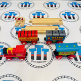 Passenger Train with Track and Buffer BIGJIGS Rail Wooden - New no Box