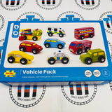 Vehicle Pack 9 Pieces BIGJIGS Rail Wooden - New in Box