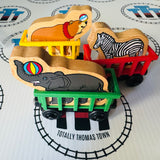 Circus Trains with Elephant, Bear and Giraffe (Learning Curve) Wooden - Used