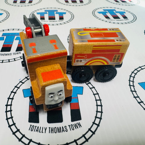 Flynn & Tender (Thomas Wood Unpainted Mattel) Chipped Tender as Shown Wooden - Used