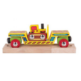 Bulldozer Low Loader with Track BIGJIGS Rail Wooden - New in Box